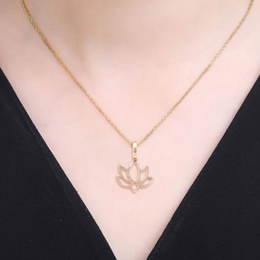 Lotus Pendant Necklace with Good Karma Card - Picture 3 of 3